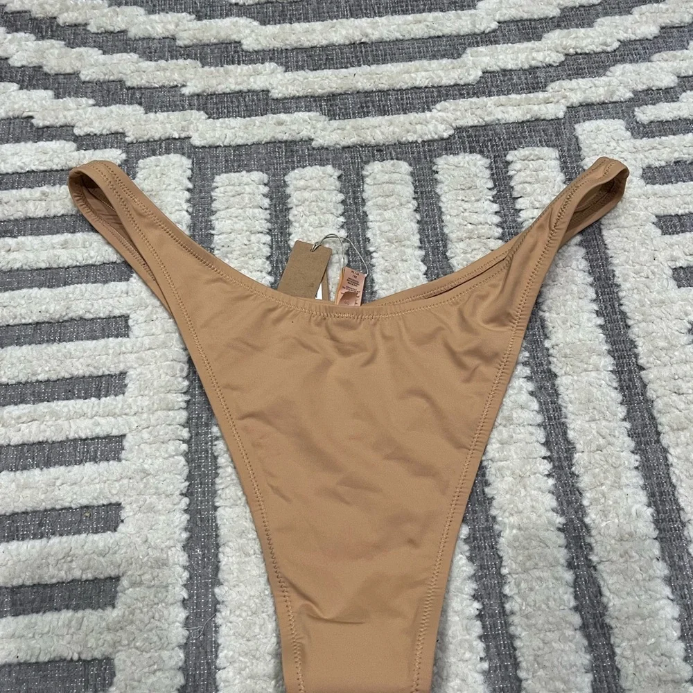 SKIMS Recycled Swim Micro Tanga Bikini‎ Bottom - Ochre